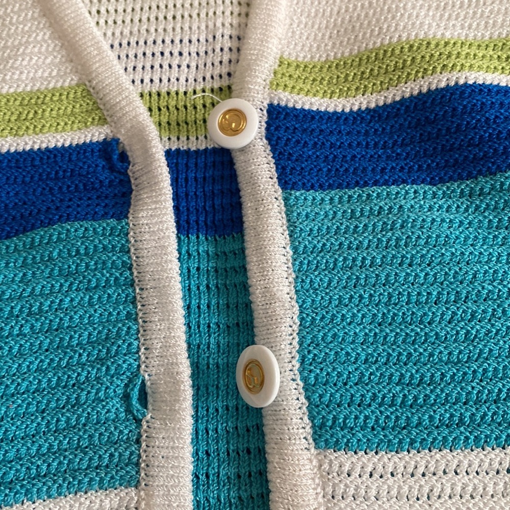 Two pieces set by ST John, multi striped, long sleeves sweater, with a shell. - Picture 6 of 11